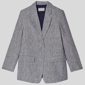 Everlane The Oversized Linen Blazer 8 Striped Academia